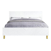 Gaines White High Gloss Finish Eastern King Bed Model BD01033EK By ACME Furniture